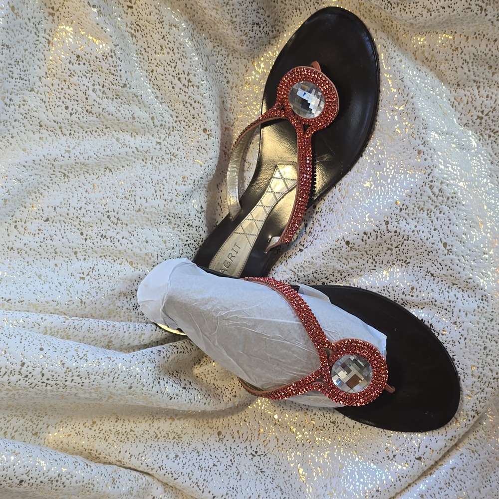 Magrit sparkly leather sandals, Size 9-1/2